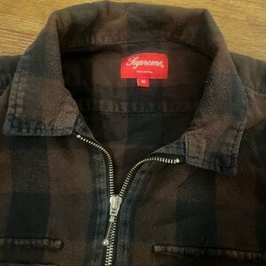 Supreme zip up flannel